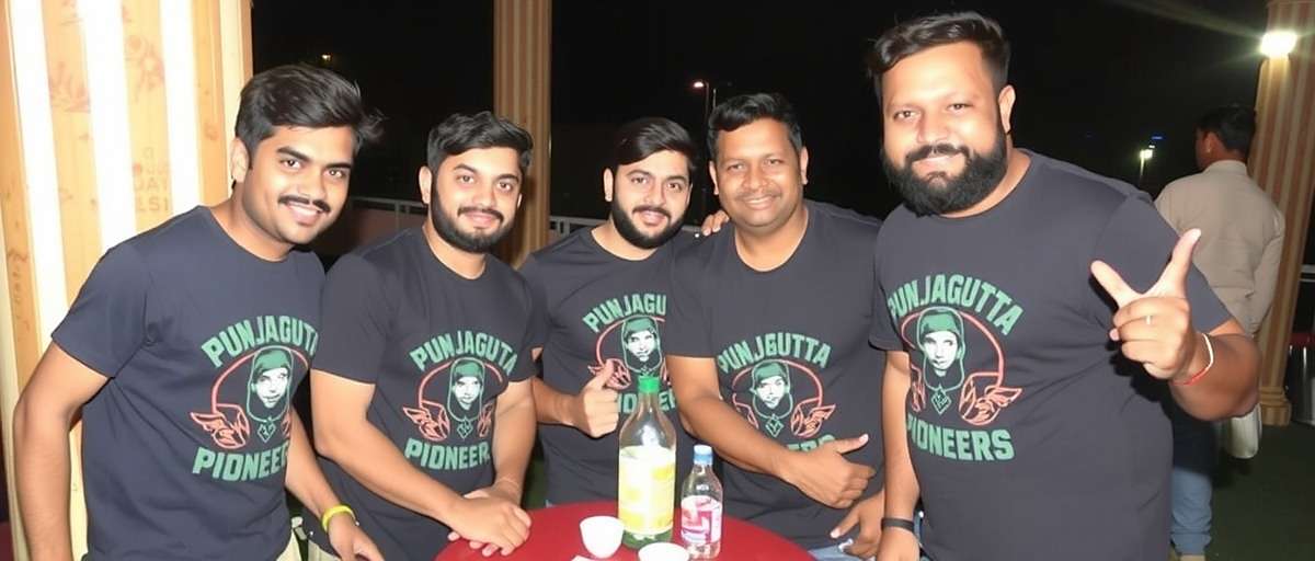 Punjagutta Pioneers - Player Community Meetup Punjagutta Pioneers players at real-life meetup in Delhi, wearing game-themed merchandise